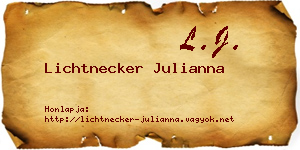 Lichtnecker Julianna névjegykártya
